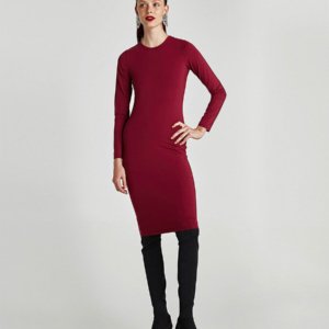 Polyamide Dress With Long Sleeves